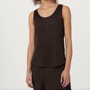 Frank & Oak Satin Tank Top in Dark Chocolate